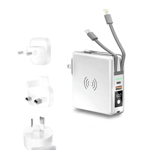 Wireless Power Bank 10000Mah Travel Adapter Charger with AU UK EU US Plugs PD20W